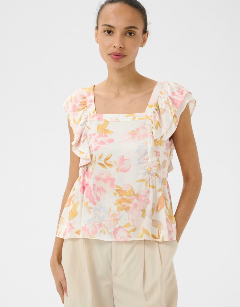 Part Two Binara Sleeveless Top in Peach Blossom Print