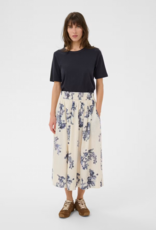 Part Two Amia 100% Cotton Skirt with Swiss Dot Detail in Blue Shadow Floral Print