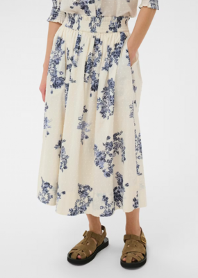Part Two Amia Cotton Skirt with Swiss Dot Detail