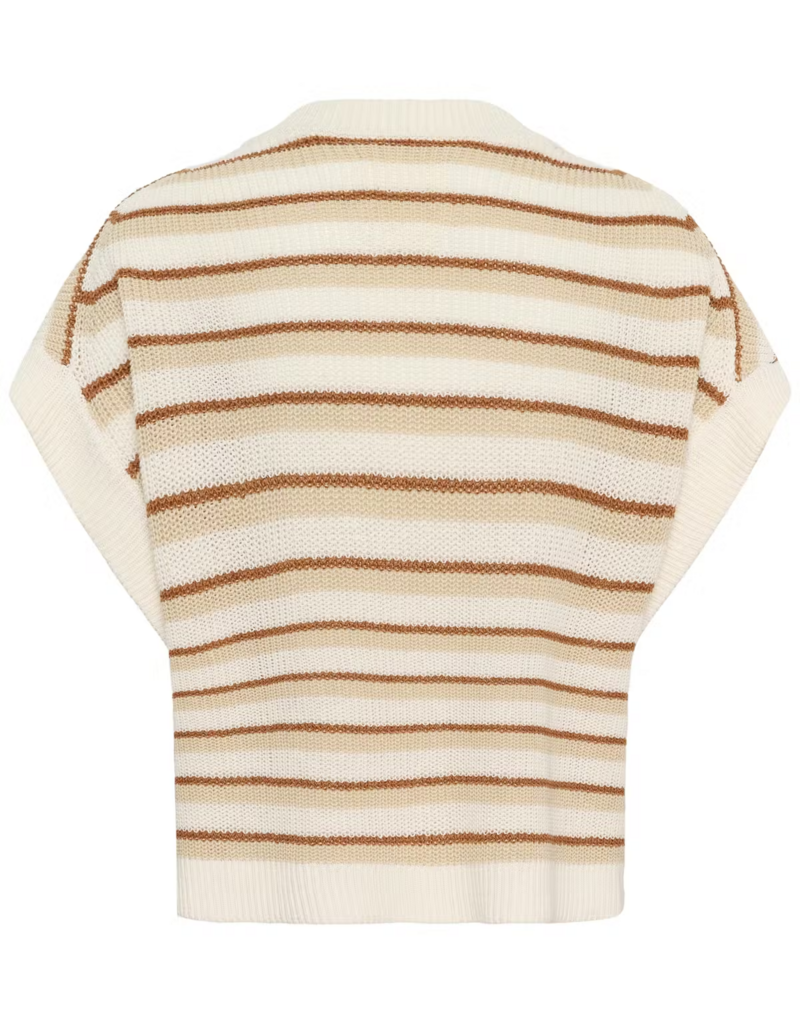 Part Two Belisia Linen/Cotton Blend Sleeveless Pullover in French Oak Stripe