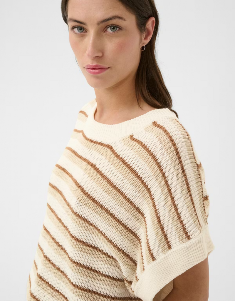 Part Two Belisia Linen/Cotton Blend Sleeveless Pullover in French Oak Stripe
