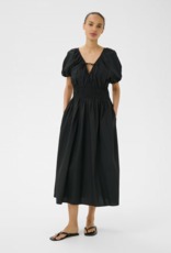 Part Two Bodilla 100% Organic Cotton Puff Sleeve Dress in Black