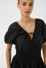 Part Two Bodilla 100% Organic Cotton Puff Sleeve Dress in Black