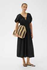 Part Two Bodilla 100% Organic Cotton Puff Sleeve Dress in Black