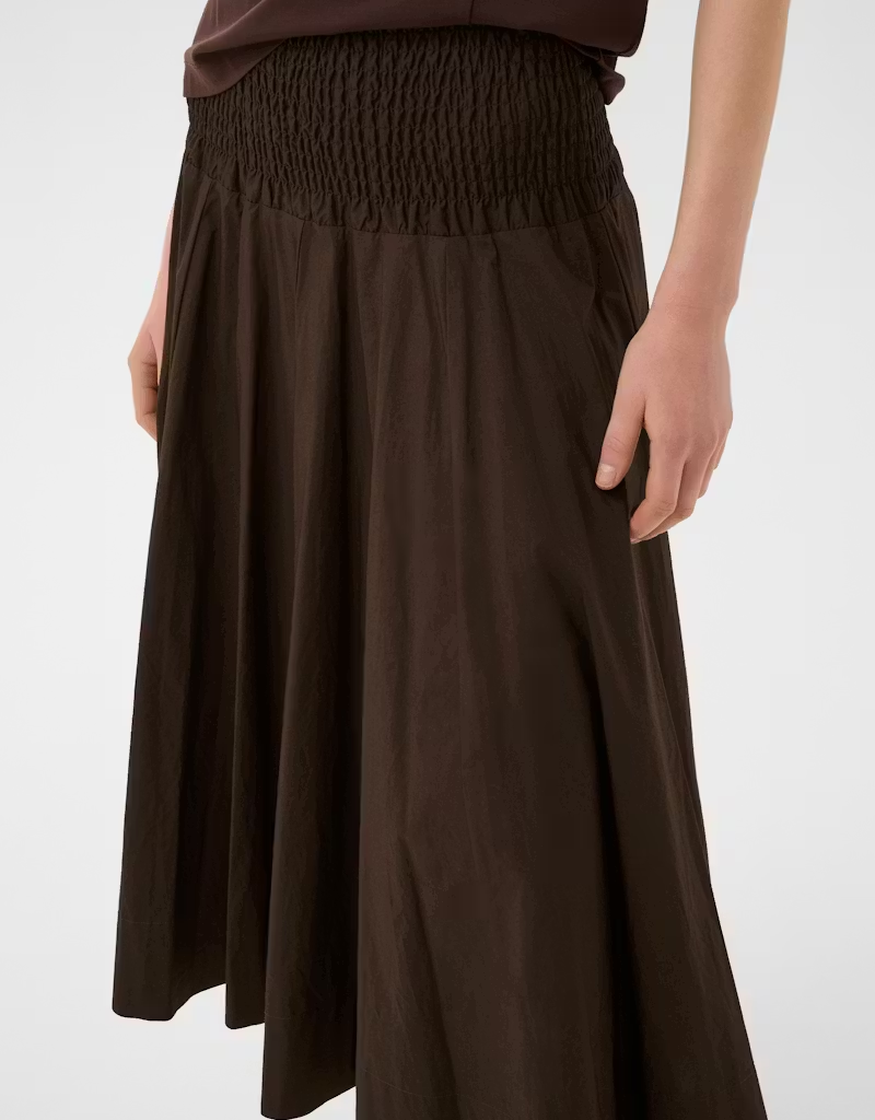 InWear Raven 100% Cotton Skirt in Coffee Bean Brown