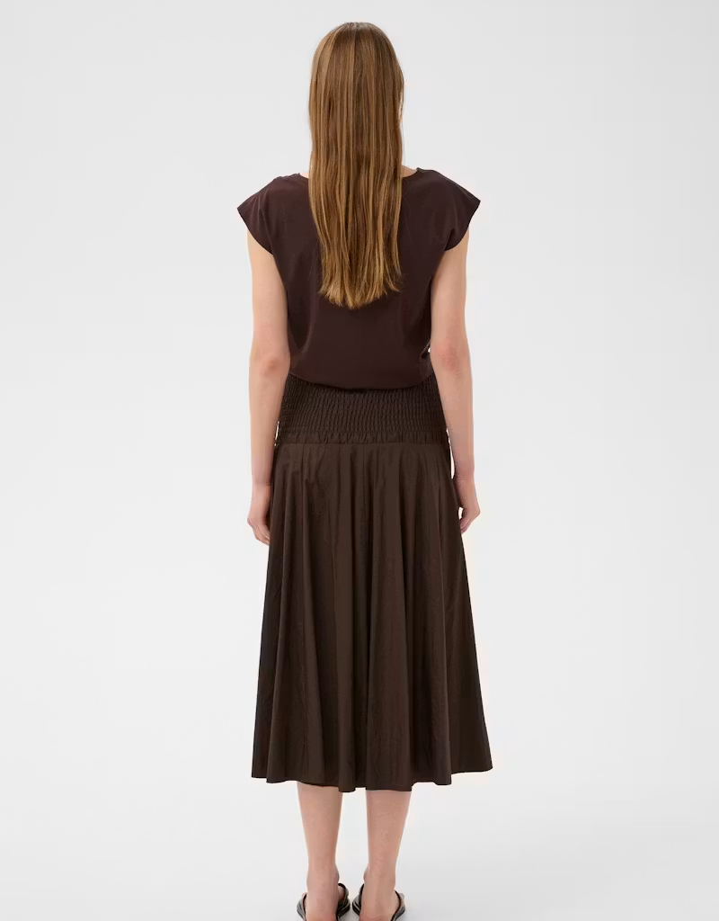 InWear Raven 100% Cotton Skirt in Coffee Bean Brown
