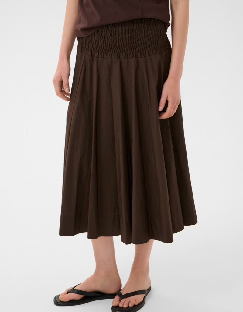 InWear Raven 100% Cotton Skirt in Coffee Bean Brown