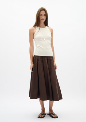 InWear Raven Cotton Skirt in Coffee Bean Brown