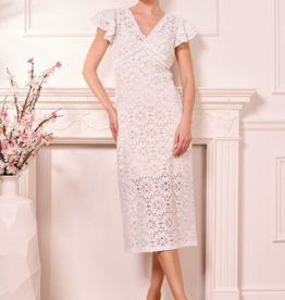 Angel Eye Nice Midi Lace Dress in White
