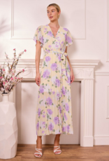 Angel Eye Beirut Floral Pleated Dress in Bright Yellow
