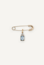 Olive & Piper Something Blue Emerald Cut Pin in Gold and Sapphire