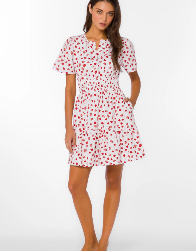 Velvet Heart Stila 100% Cotton Poplin Dress in Strawberry Print