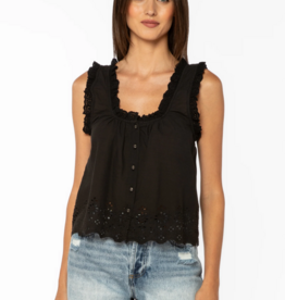 Velvet Heart Rosabel Cotton Ruffle Detail Button Top