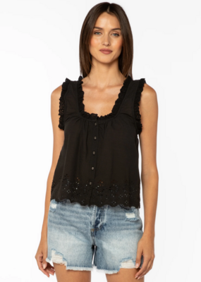 Velvet Heart Rosabel Cotton Ruffle Detail Button Top
