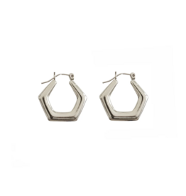 Lisbeth Ganna Sterling Silver Hexagon Hoop