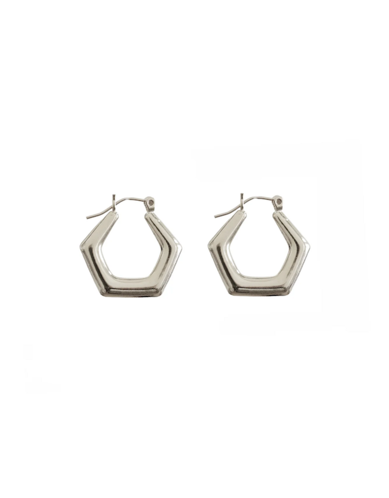 Lisbeth Ganna Sterling Silver Hexagon Hoop