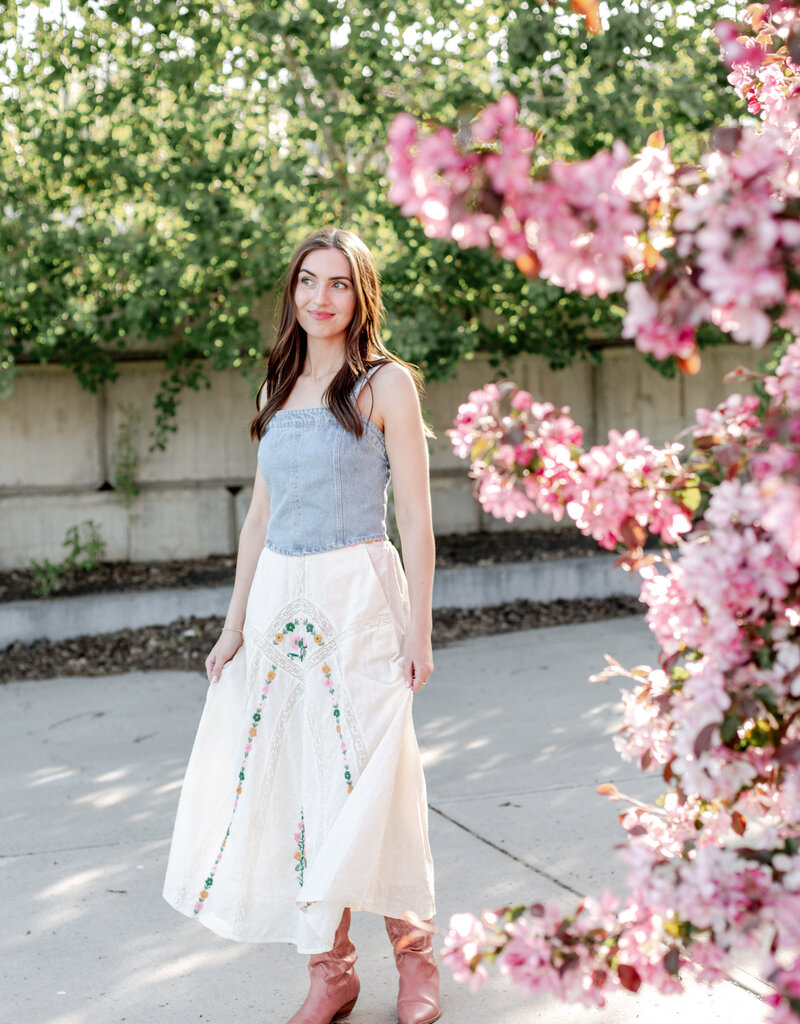 Louizon Wawa Embroidered Maxi Skirt in Ecru (FINAL SALE)