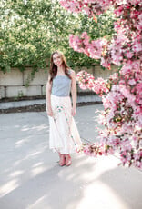 Louizon Wawa Embroidered Maxi Skirt in Ecru