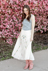 Louizon Wawa Embroidered Maxi Skirt in Ecru (FINAL SALE)