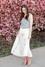 Louizon Wawa Embroidered Maxi Skirt in Ecru