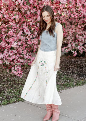 Louizon Wawa Embroidered Maxi Skirt *Only One Left - XS*