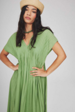Louizon Persiste Maxi Dress with Pleated Bodice in Fig