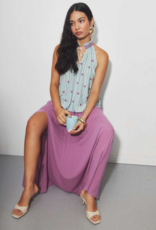 Louizon Kalin Maxi Skirt with Embroidered Belt Detail in Rose Lilac