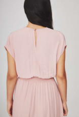 Louizon Canon Maxi Dress with Belt Detail in Blush Pink