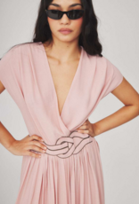 Louizon Canon Maxi Dress with Belt Detail in Blush Pink