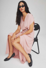 Louizon Canon Maxi Dress with Belt Detail in Blush Pink