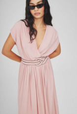 Louizon Canon Maxi Dress with Belt Detail in Blush Pink
