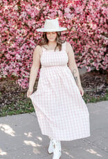 B.Young Genya 100% Cotton Dress in Pink Check