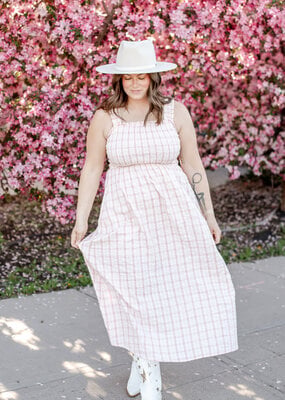 B.Young Genya Cotton Dress in Pink Check