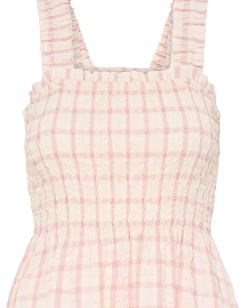 B.Young Genya 100% Cotton Dress in Pink Check