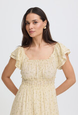 B.Young Heloise Convertible Shoulder Dress in Yellow Floral