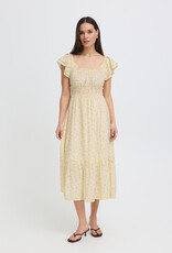 B.Young Heloise Convertible Shoulder Dress in Yellow Floral