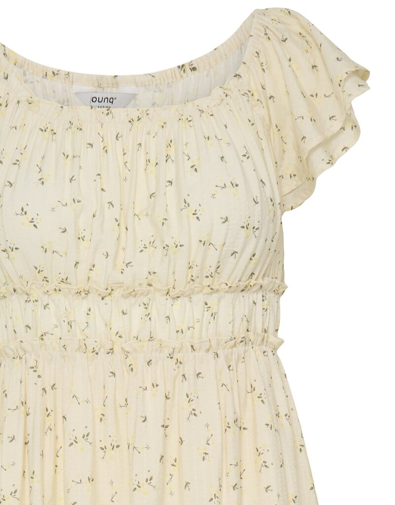 B.Young Heloise Convertible Shoulder Dress in Yellow Floral