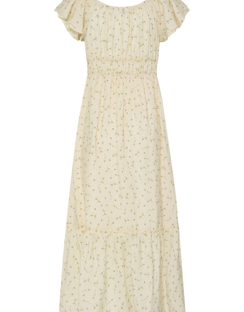 B.Young Heloise Convertible Shoulder Dress in Yellow Floral
