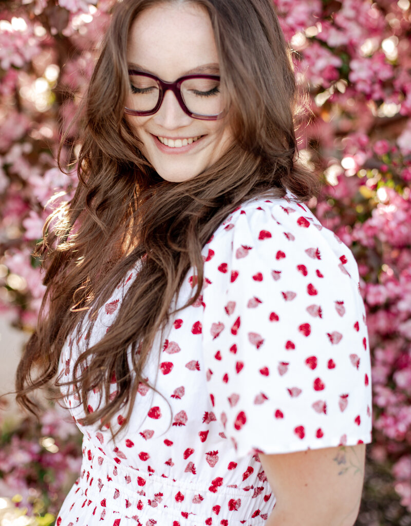 Velvet Heart Stila 100% Cotton Poplin Dress in Strawberry Print