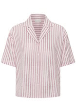 Kaffe Lara 100% Cotton Button Up Shirt in Ballerina Chalk Stripe
