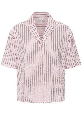 Kaffe Lara Cotton Button Up Striped Shirt