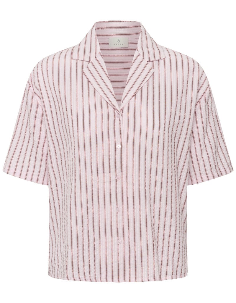 Kaffe Lara 100% Cotton Button Up Shirt in Ballerina Chalk Stripe