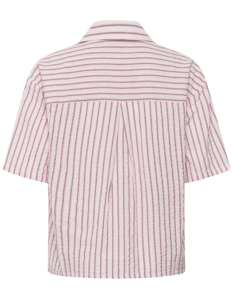 Kaffe Lara 100% Cotton Button Up Shirt in Ballerina Chalk Stripe