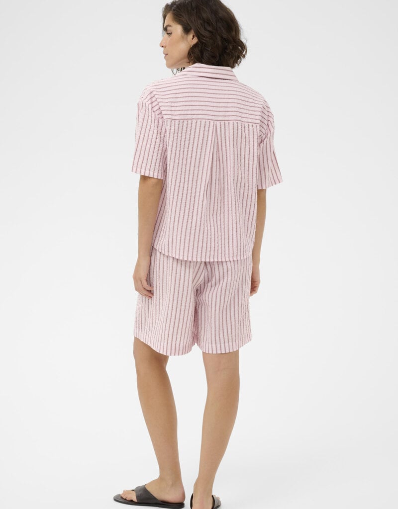 Kaffe Lara 100% Cotton Button Up Shirt in Ballerina Chalk Stripe