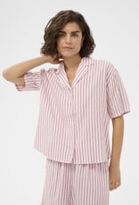 Kaffe Lara 100% Cotton Button Up Shirt in Ballerina Chalk Stripe