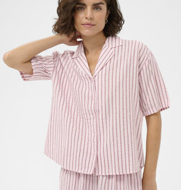 Kaffe Lara Cotton Button Up Striped Shirt