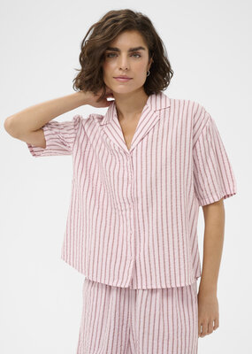 Kaffe Lara Cotton Button Up Striped Shirt