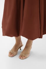 Kaffe Kirsten Sleeveless Bubblehem Midi Dress in Henna