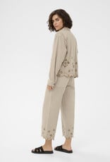 Kaffe Mimi Embroidered Cotton Jacket in Feather Greige