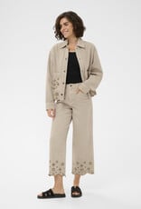 Kaffe Mimi Embroidered Cotton Jacket in Feather Greige